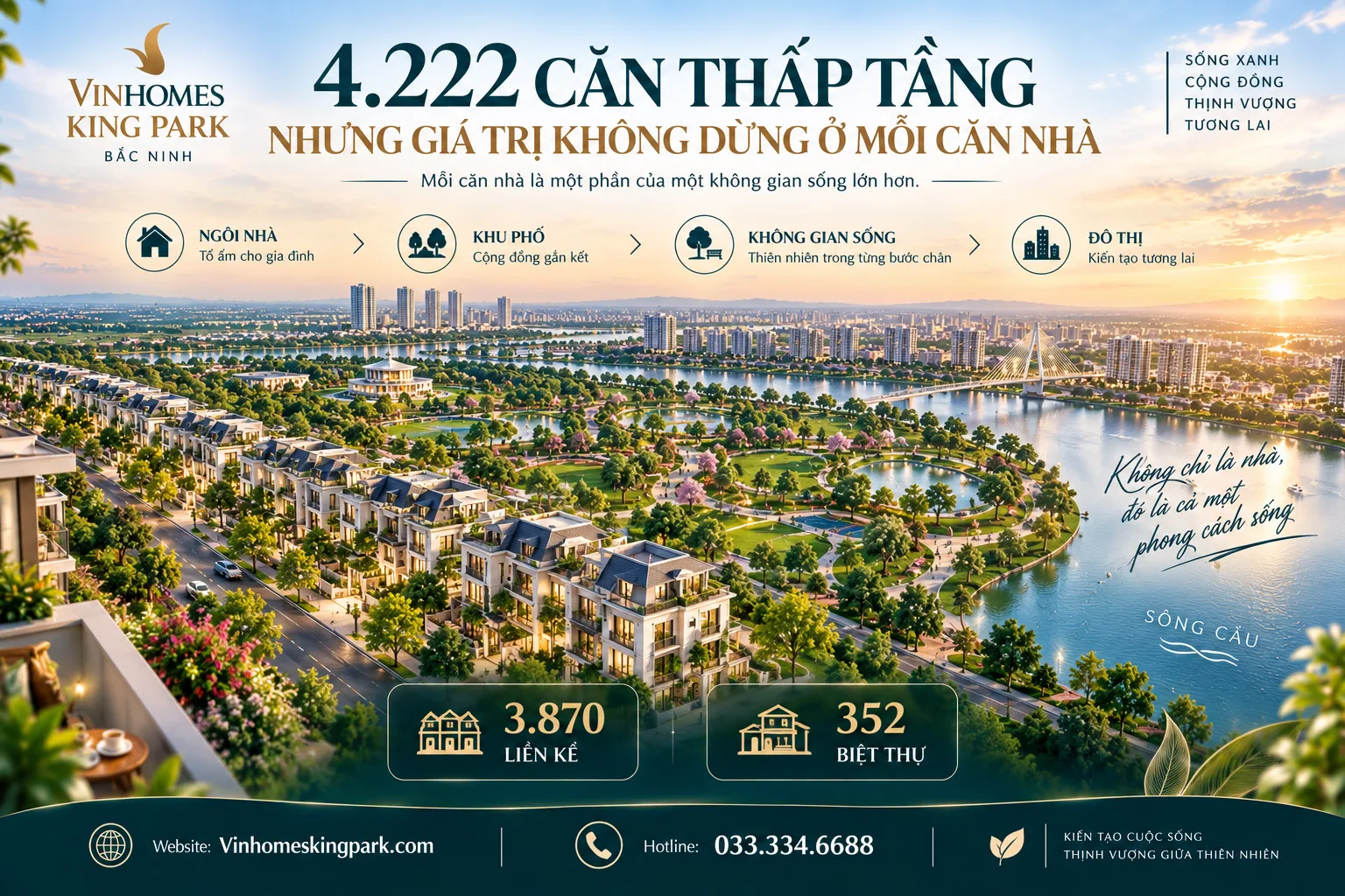 4.222 căn thấp tầng Vinhomes King Park – Giá trị không chỉ nằm trong mỗi căn nhà