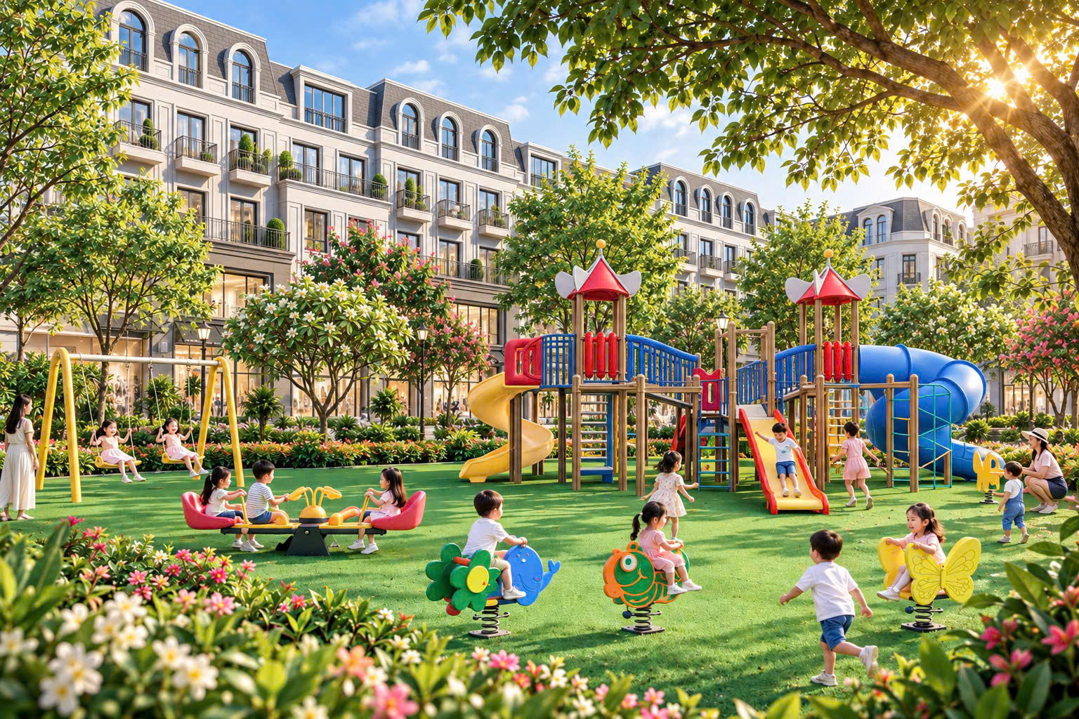 Khu vui chơi trẻ em trong phối cảnh khu nhà ở Vinhomes King Park Bắc Ninh Khu vui chơi trẻ em trong phối cảnh khu nhà ở Vinhomes King Park Bắc Ninh